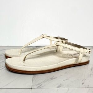 Sam Edelman Naomi Modern Ivory Crocodile Leather Sandal 6 1/2 M